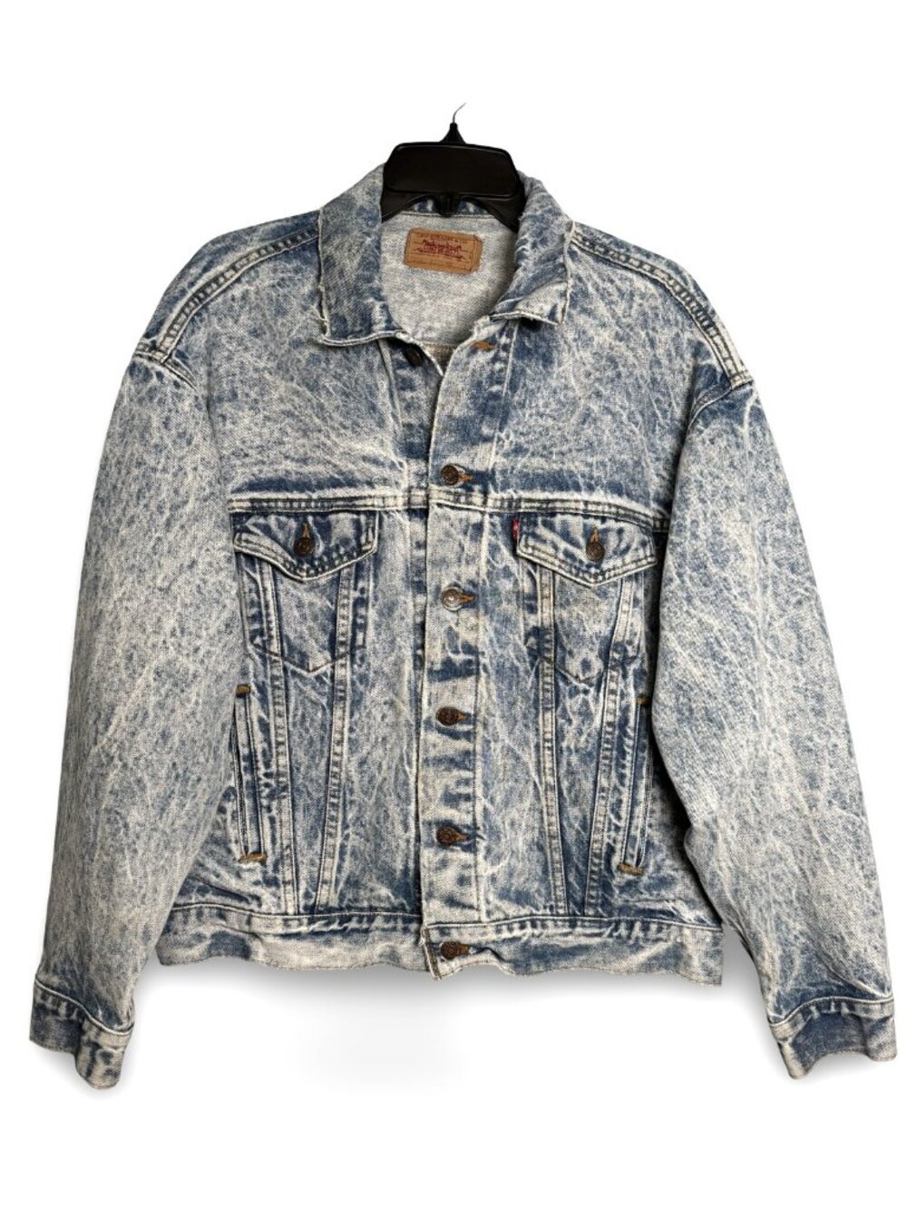 VTG 80s Levis Acid Wash Denim Trucker Jacket Mens L Made in USA 70507 0219 4 Pkt